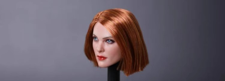 Gactoys Gc019 1:6 Female-Form Figure Head Sculpt — Four Hair Looks 15 Side-angle detail of GACTOYS GC019 style E auburn bob head