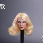GACTOYS GC019 style F 1:6 head sculpt with pale-blonde shoulder-length soft curls, seller F label