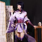 Raiden Shogun lavender costume worn front view