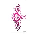 WM-CR010 bright pink heart and scroll temporary tattoo design