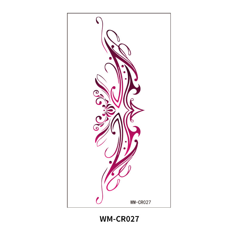 Waist And Body Art Temporary Tattoo Sheets – 72 Motifs 11 WM-CR049 to WM-CR072 numbered black tattoo designs