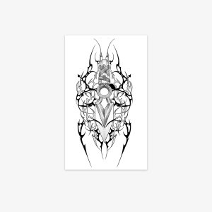 Black and gray gothic geometric tattoo sheet