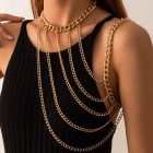Asymmetric Link-Chain Shoulder Harness — Gold-colored multilayer