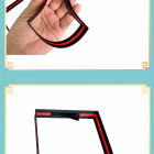 Decorative red and black Miku hair clip flex and attachment detail