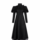 Elphaba black high-collar dress with sheer underskirt