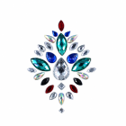 Jewel-tone flourish adhesive rhinestone body decoration