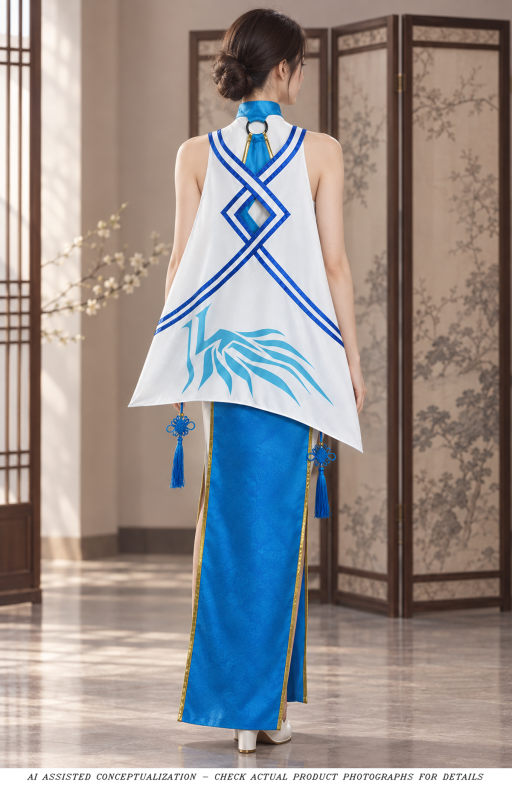 Disclosed AI styling concept of the PA-15 costume back view; consult actual product photographs for details