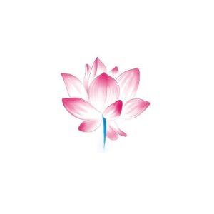 Pink and white layered lotus bloom temporary tattoo design
