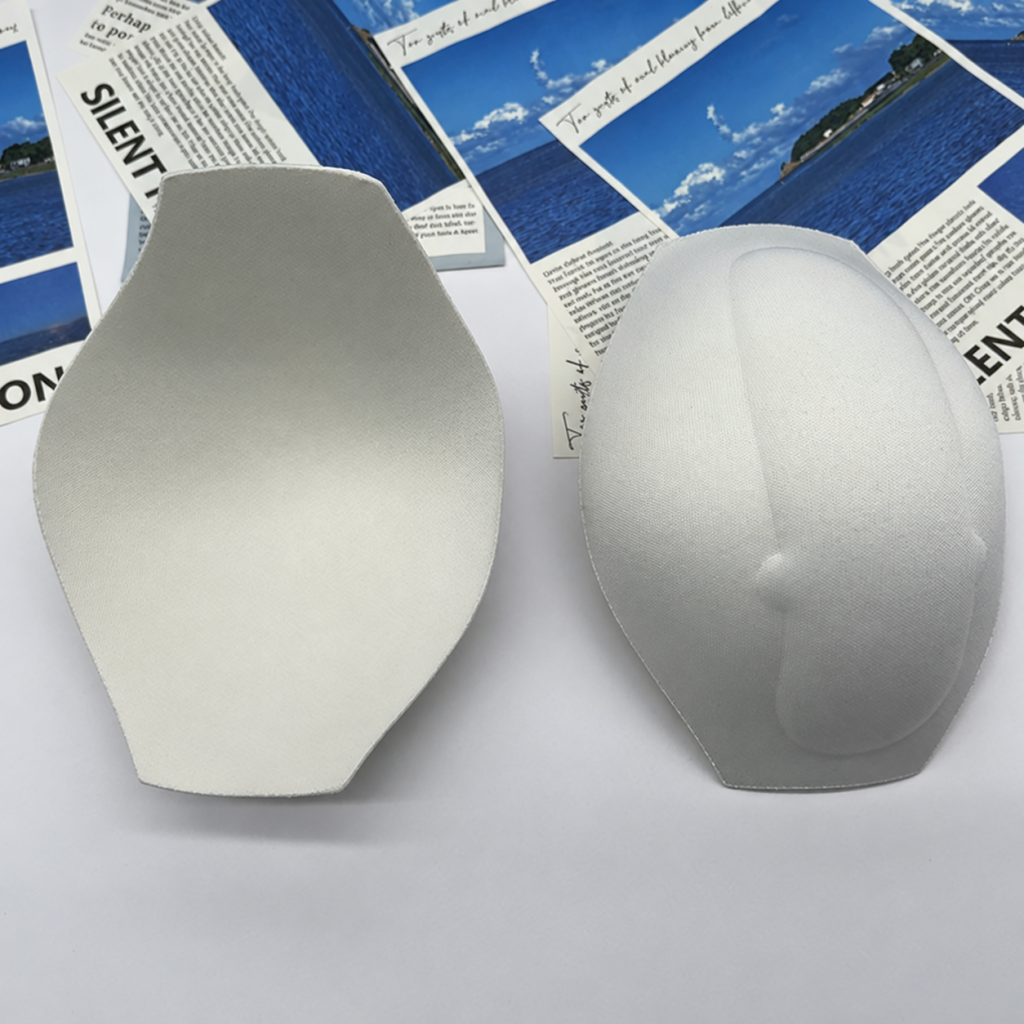 White medium-profile underwear shaping insert, front and reverse