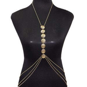 Seven-Medallion Layered Body Chain — Gold-colored