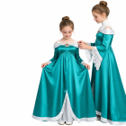 Rosalina-inspired teal costume dress worn in front and side views