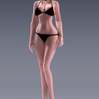 N306M wheat-tan skin 1:12 headless articulated figure base body; pictured bikini not included