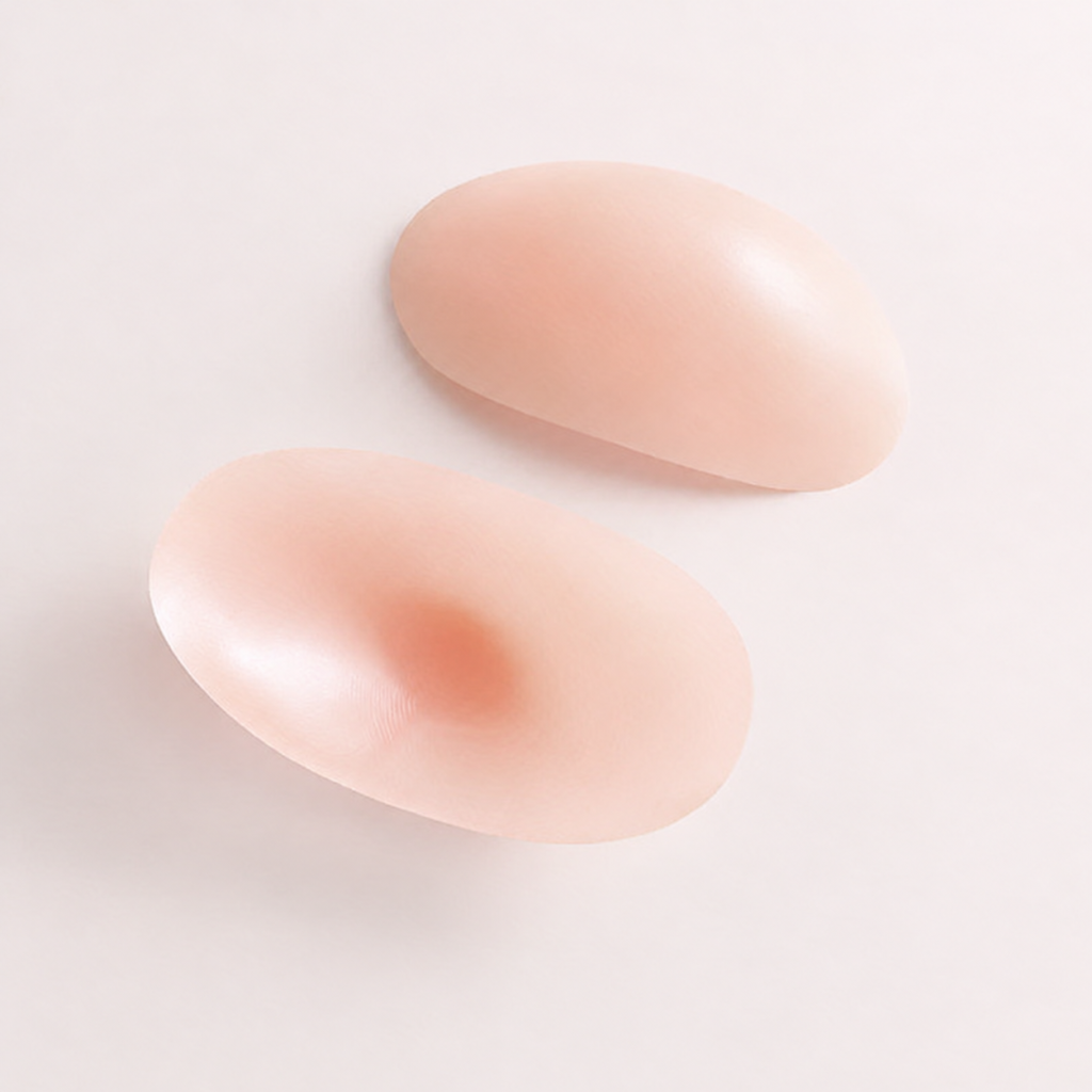Nude silicone shoulder pad pair