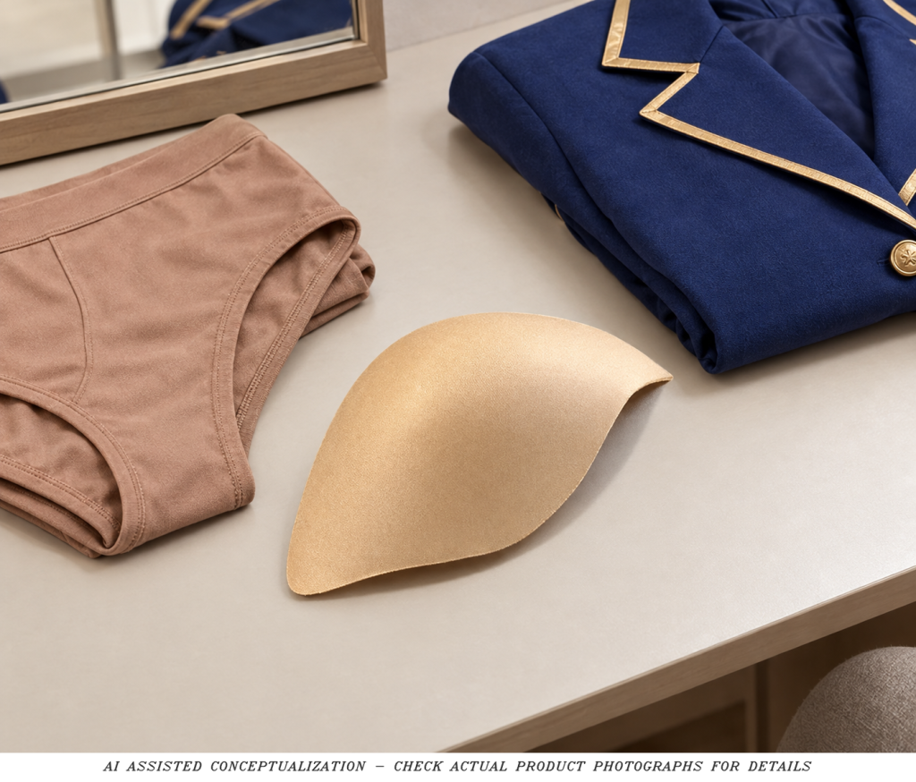AI wardrobe concept of single Nude perforated-core slim insert exterior
