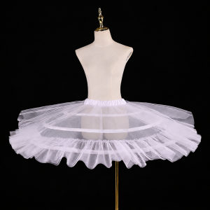 White hoop petticoat with layered sheer skirt