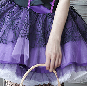 White petticoat worn beneath a purple dress; dress sold separately
