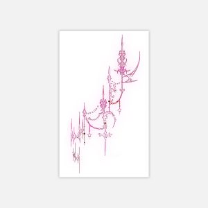 Pink spired thorn chain and star tattoo sheet
