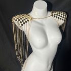 Square-Plate Fringe Shoulder Jewelry — Gold-colored