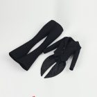 ACG26-M08-12 style B black 1:6 figure tailcoat jacket and matching flared trousers flat lay