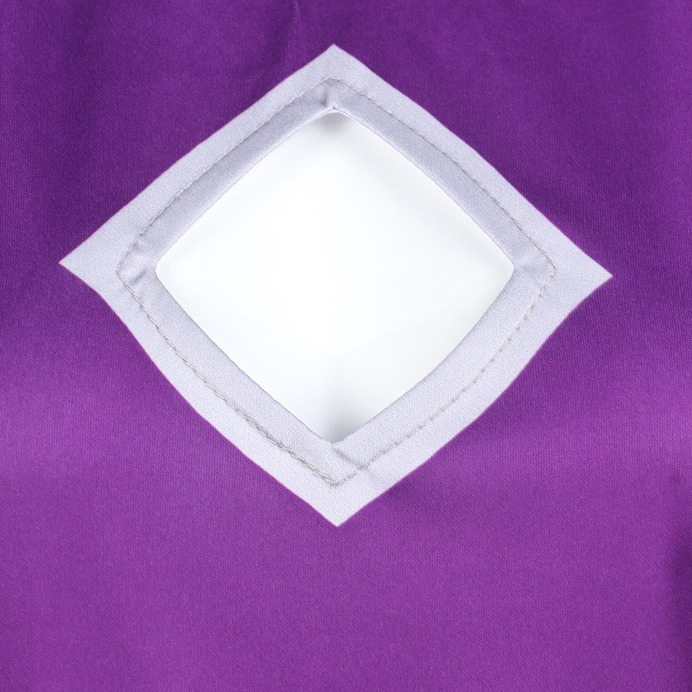 Close-up of diamond-shaped costume neckline
