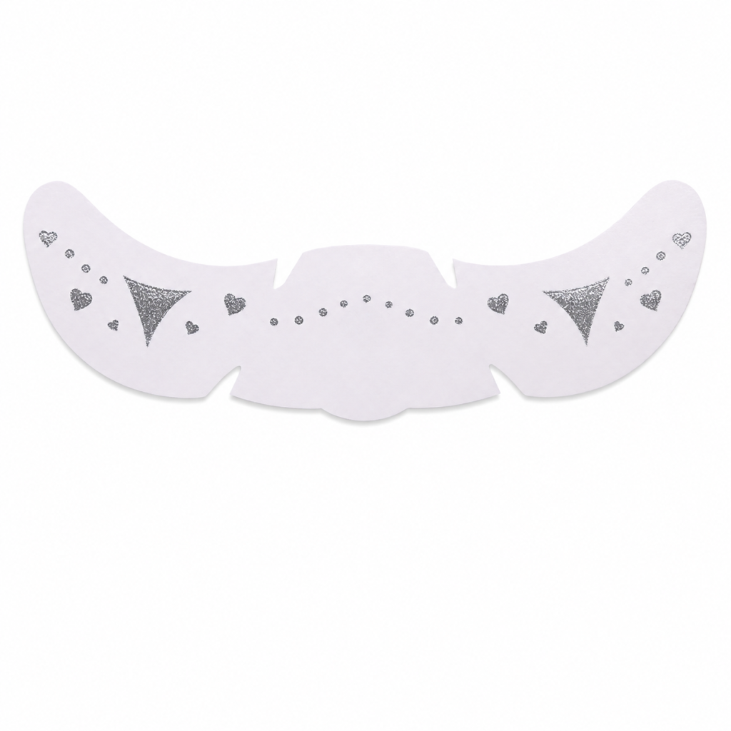 Silver triangle and heart face decoration design