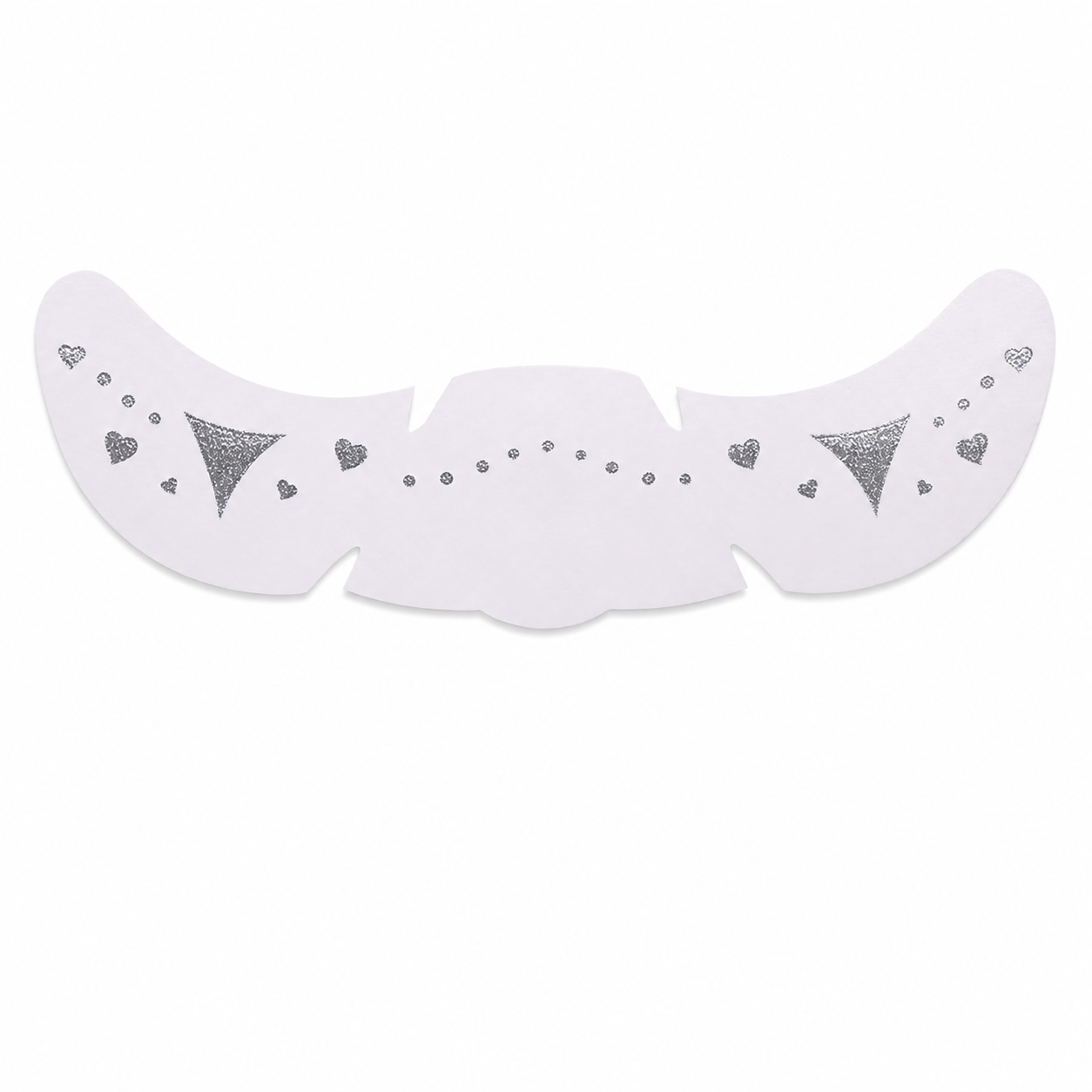Silver triangle and heart face decoration design