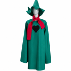 Ralsei green heart robe, horned hat and red scarf