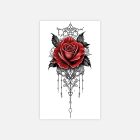Red rose and black lace ornament tattoo sheet