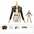 Rumi black and gold cropped jacket costume with iridescent shorts