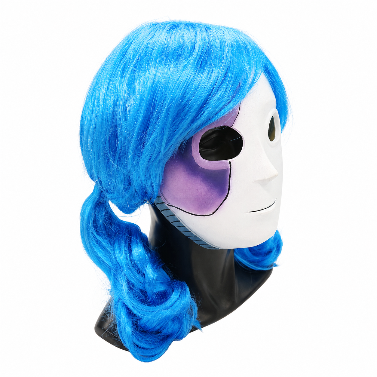 Sally Face mask angled view; blue display wig sold separately