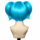 Sally Face blue twin-pigtail wig back