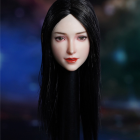 SUPER DUCK SDH024 Style D head sculpt with long center-parted straight black hair; head only