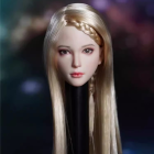 SUPER DUCK SDH028 style D head sculpt with light blonde hair and front braid, front view