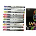 Ten capped UV face and body paint markers with retail box