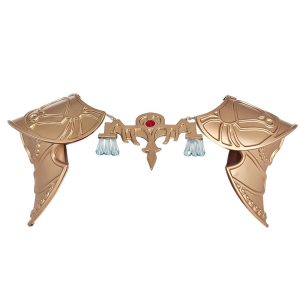 Pair of gold Zelda shoulder armor pieces with center accent