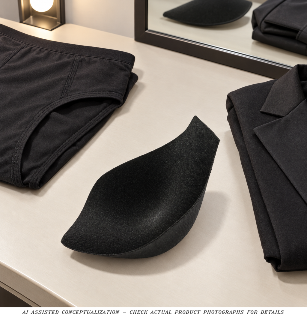 AI concept of Black slim shaping insert in costume dressing area