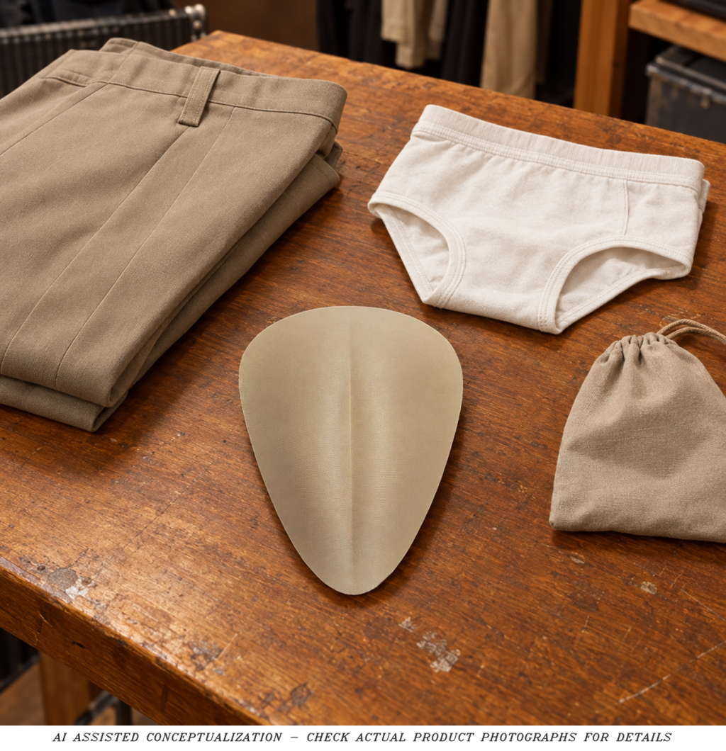 AI concept of Nude smooth triangular insert with folded costume clothing