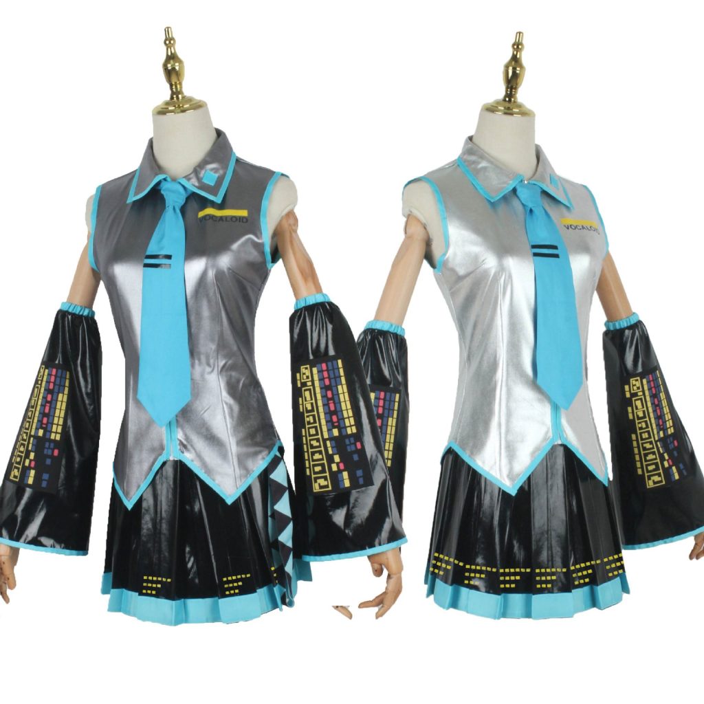 Hatsune Miku costume silver-gray and silver-white shades compared side by side
