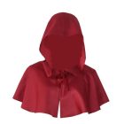 Burgundy hooded short capelet with neck ties