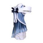 2025 Snow Miku costume blue side view with navy bow