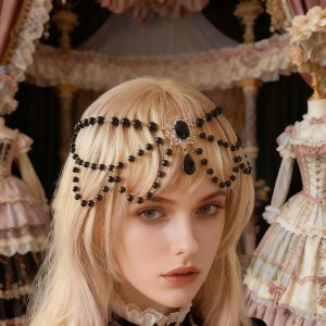 Dark Queen Beaded Forehead Chain — Forehead chain only