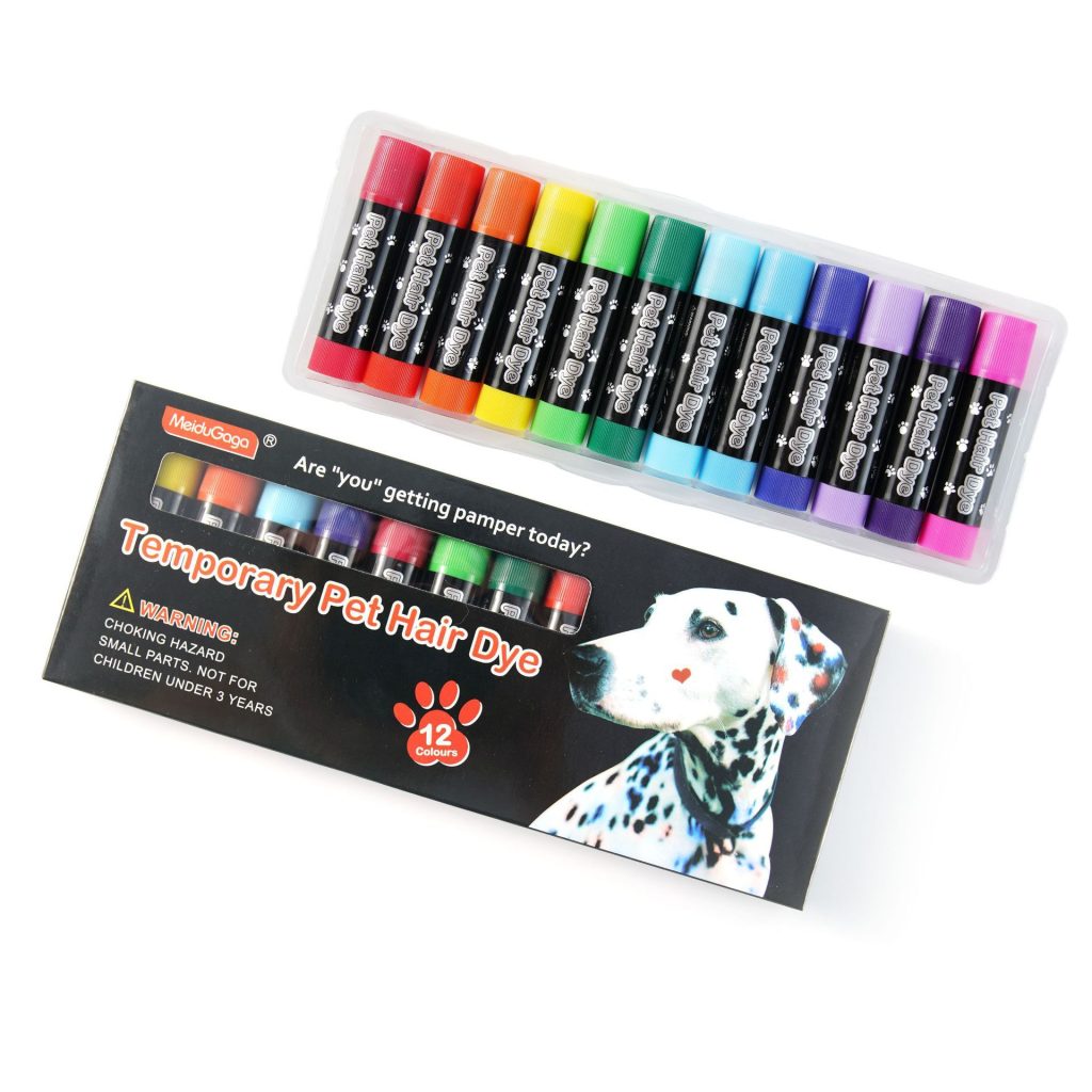 Twelve-color pet hair coloring stick assortment