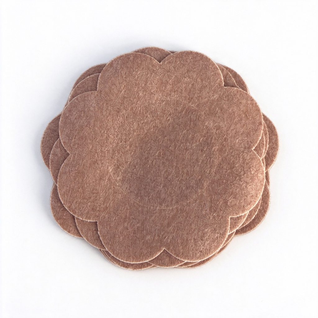 Brown flower-shaped adhesive patch stack