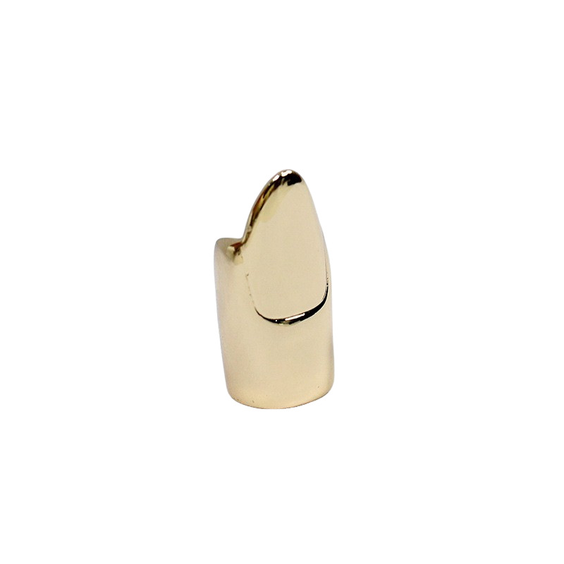 Metallic Nail Sleeve Ring — Short or Long — Gold-colored — long 1.18 in (30 mm)