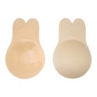Nude rabbit-ear adhesive bra pad front and reverse