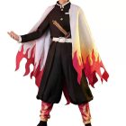 Rengoku uniform and flame haori worn from the front against white background