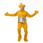 Adult yellow antenna costume with silver belly panel