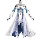 Vodyanitsa blue and white cosplay costume front view on mannequin