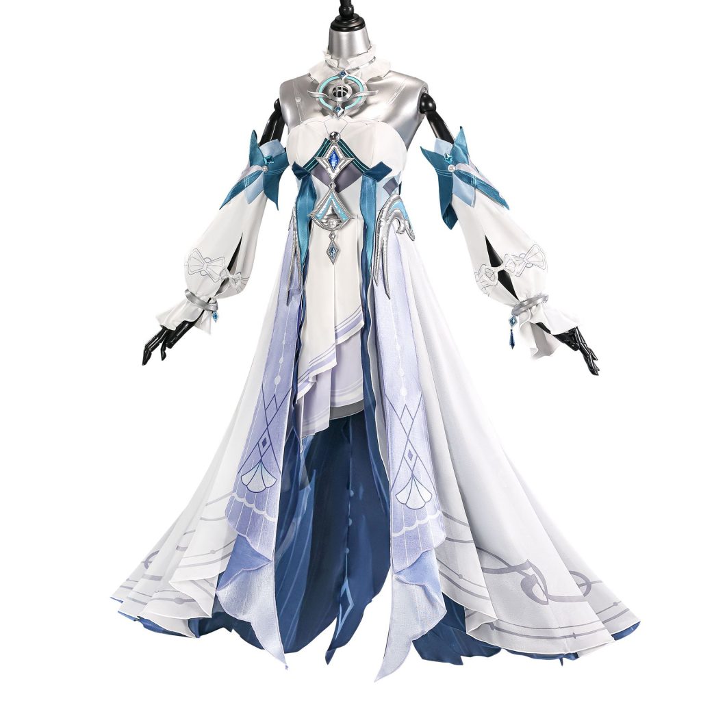 Vodyanitsa cosplay costume second front view showing blue and white layers