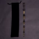 Knobbly dark-and-gold wizard wand with black pouch